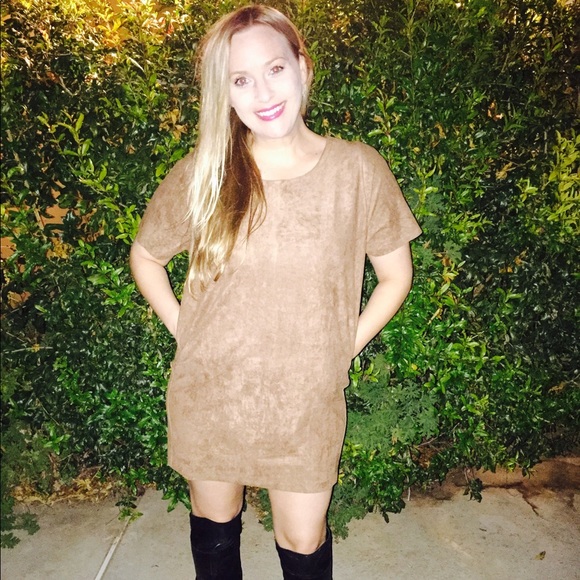 Faux Suede Mini Dress Tunic - Picture 2 of 5